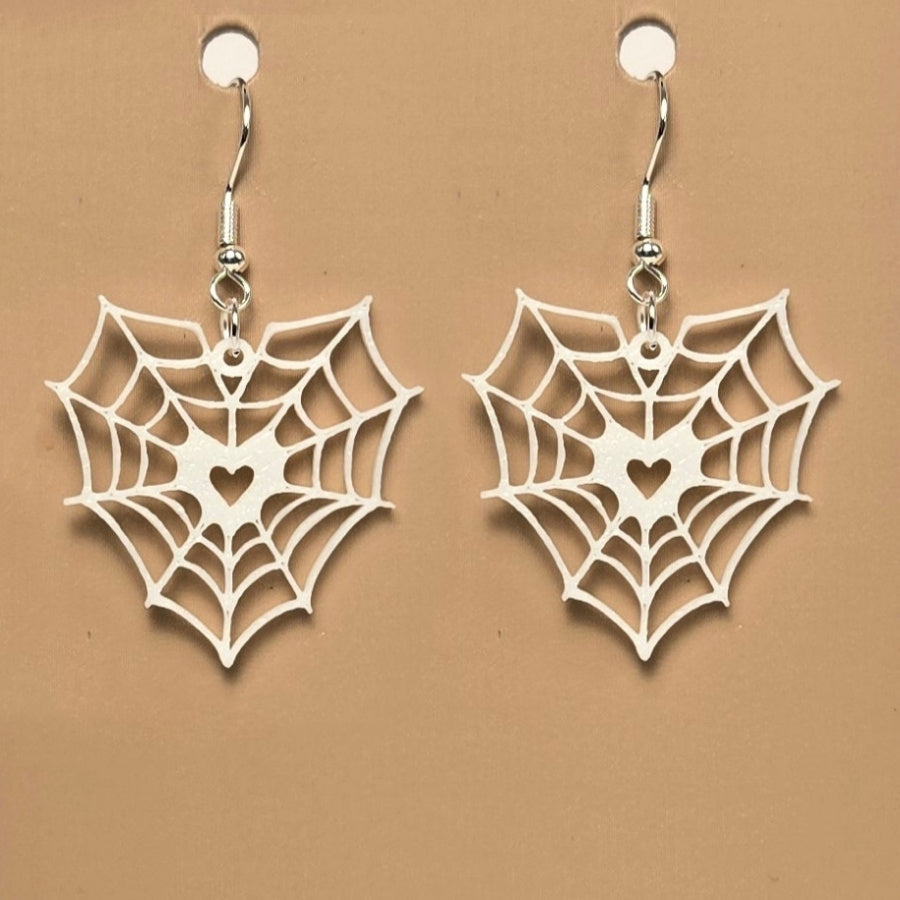 Boucle d'oreille en forme de Toile Araignée avec crochets hypoallergéniques sans nickel